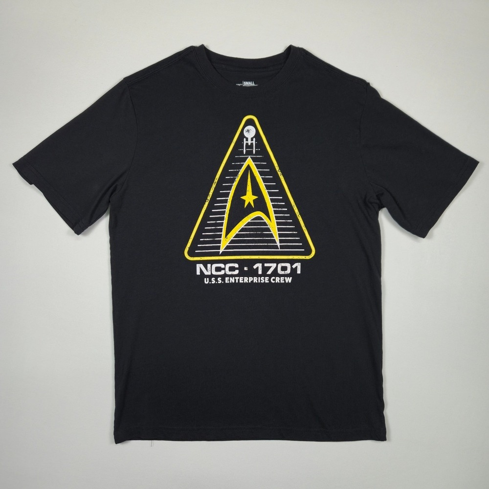Star‎ Trek NCC-1701 U.S.S. Enterprise Crew Graphic T-Shirt Black Mens Small